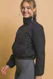 Floral Quilted Jacket (Black)