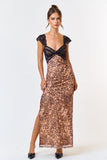 Gwenyth Floral Maxi Dress (Leopard)