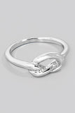 Metallic Knot Band Ring (Silver)