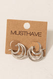 Triple Layered Hoop Earrings (Silver)