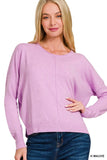 Front Seam Round Neck Sweater (Mauve)