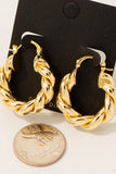 Gold Dipped Braided Latch Hoop Earrings