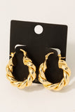 Gold Dipped Braided Latch Hoop Earrings