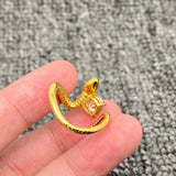 Snake Coiled Zircon 18K Gold Plated Stainless Steel Ring