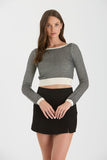 Tess Cropped Sweater (Black)