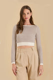 Tess Cropped Sweater (Taupe)