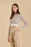 Tess Cropped Sweater (Taupe)