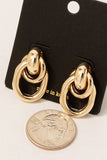 Multi Linked Oval Hoop Door Knocker Earrings