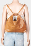 Faux Leather Chain Shoulder Bag (Brown)