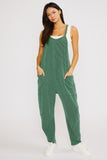 Wave Rib Sleeveless Jumpsuit (Forest Green)