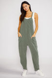 Wave Rib Sleeveless Jumpsuit (Moss)