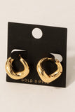 Warped Hinge Hoop Earrings (Gold)