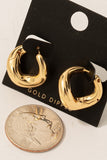 Warped Hinge Hoop Earrings (Gold)