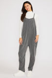 Wave Rib Sleeveless Jumpsuit (Charcoal)