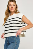 Striped Chunky Knit Vest