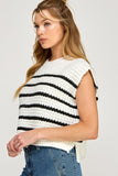 Striped Chunky Knit Vest