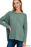 Exposed Seam Ribbed Sweater (Ash Jade)