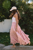 Clair Tiered Maxi Skirt (Peach Pink)