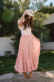 Clair Tiered Maxi Skirt (Peach Pink)