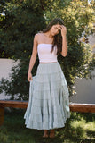 Clair Tiered Maxi Skirt (Sage)