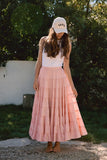 Clair Tiered Maxi Skirt (Peach Pink)