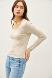 Brandy Basic Long Sleeve Top (Oatmeal)