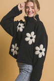 Flower Power Sherpa Jacket (Black)