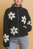 Flower Power Sherpa Jacket (Black)