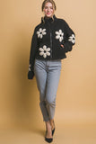 Flower Power Sherpa Jacket (Black)