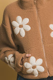 Flower Power Sherpa Jacket (Camel)