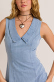 Gia Collared Denim Mini Dress