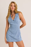 Gia Collared Denim Mini Dress