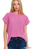 Maya Short Sleeve Sweater (Mauve)