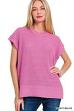 Maya Short Sleeve Sweater (Mauve)