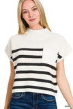 Susie Short Sleeve Sweater (White)