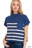 Susie Short Sleeve Sweater (Navy)