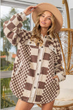 Mixed Checker Corduroy Shacket (Mocha)