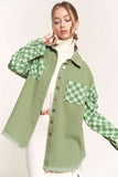 Sage Checker Sleeve Jacket