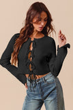 Abigail Front Tie Sweater (Black)