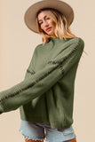 Blanket Stitch Sweater(Olive)