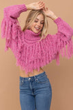 Liana Fringe Turtleneck Sweater