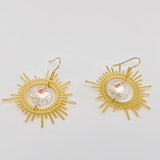 Dazzling Golden Sun Earring