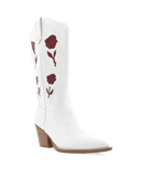 Arden Floral Boots (White-Red)