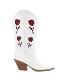 Arden Floral Boots (White-Red)