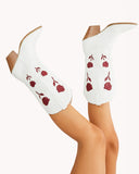 Arden Floral Boots (White-Red)