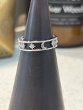 Secret Box Stars And Moons Open Band Ring (Silver)