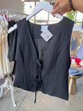 Gigi Tie Front Top (Black)