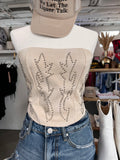 Dallas Studded Corset (Cream)