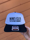 Mom's Club Trucker Hat (White/ Black)