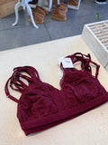 Fantasy Lace Triangle Bralette (Burgundy)